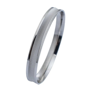 Jewelove™ Bangles & Bracelets Single UniSex Platinum Kada with a Unique Concave Texture JL PTB 628