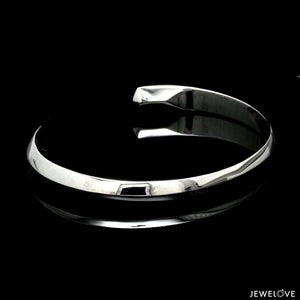 Jewelove™ Bangles & Bracelets Unisex Platinum Open Kada Hi-Polish JL PTB 736