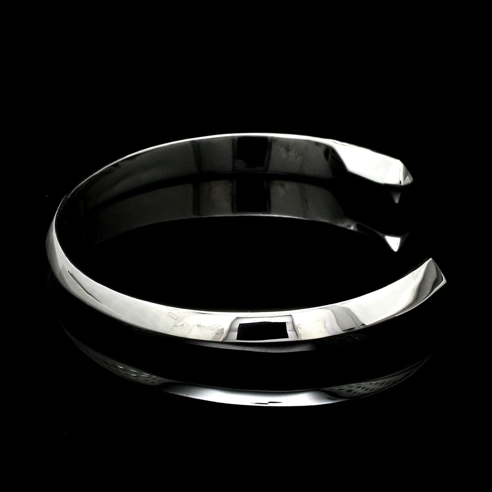 Jewelove™ Bangles & Bracelets Unisex Platinum Open Kada Hi-Polish JL PTB 736