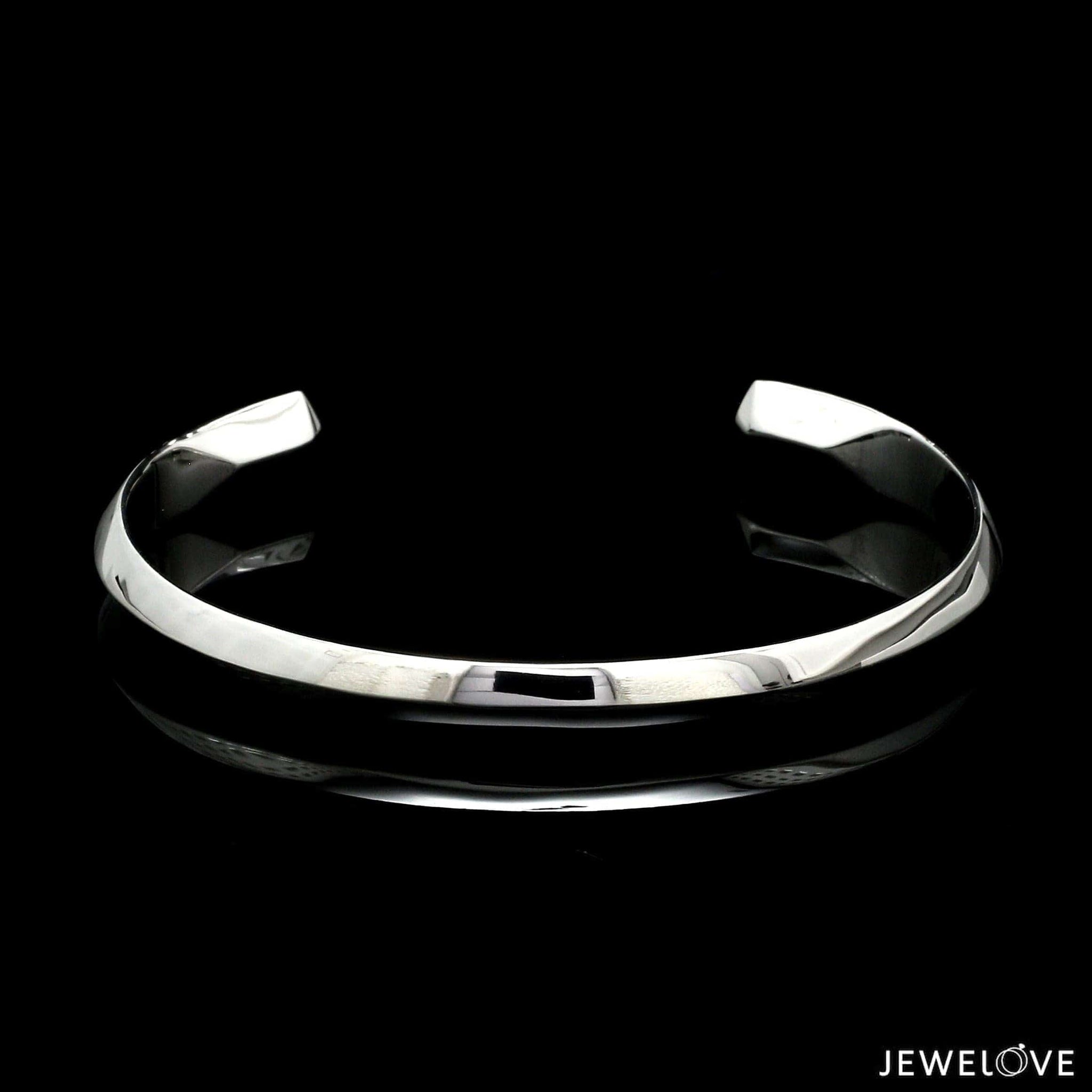 Jewelove™ Bangles & Bracelets Unisex Platinum Open Kada Hi-Polish JL PTB 736