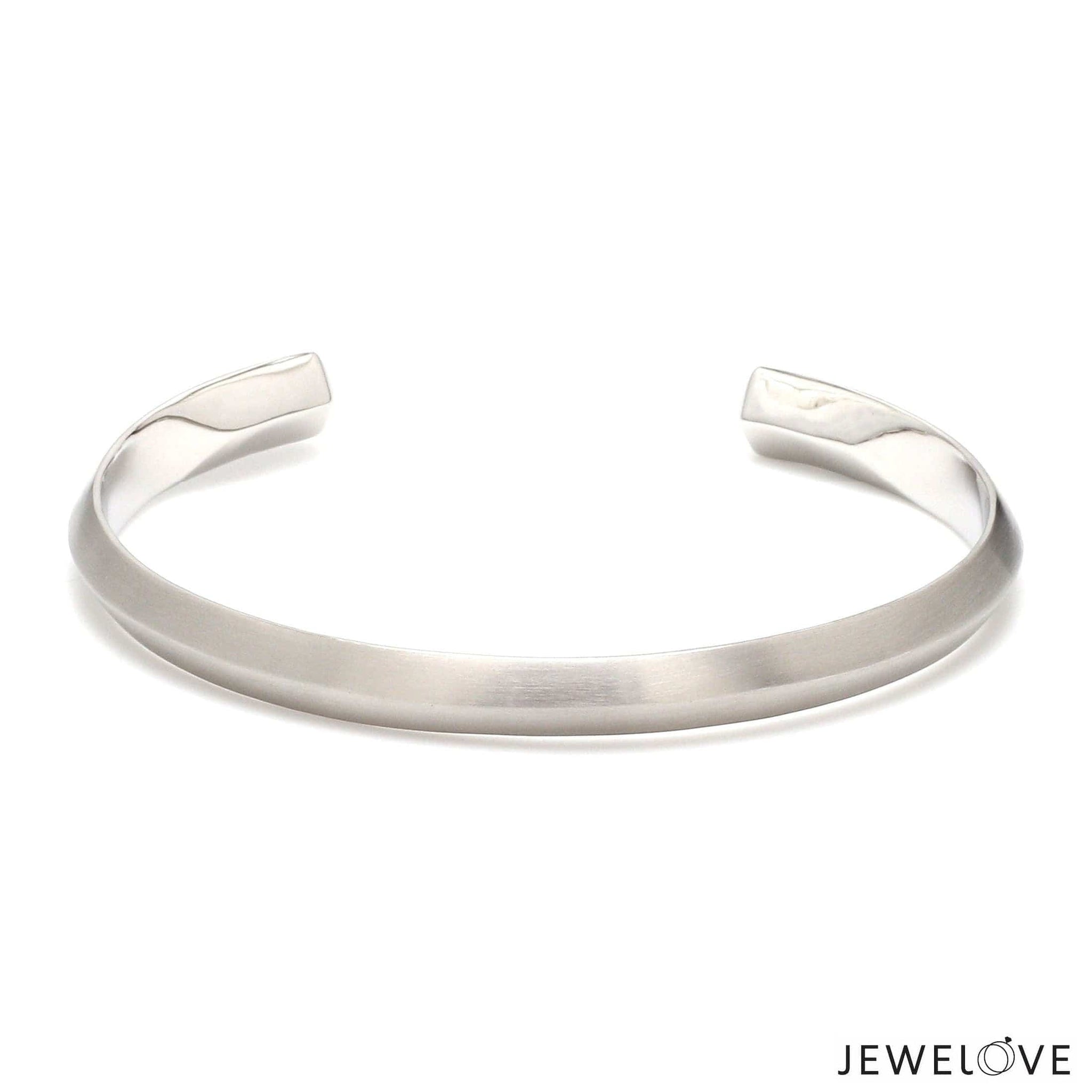 Jewelove™ Bangles & Bracelets Unisex Platinum Open Kada Matte Finish JL PTB 736