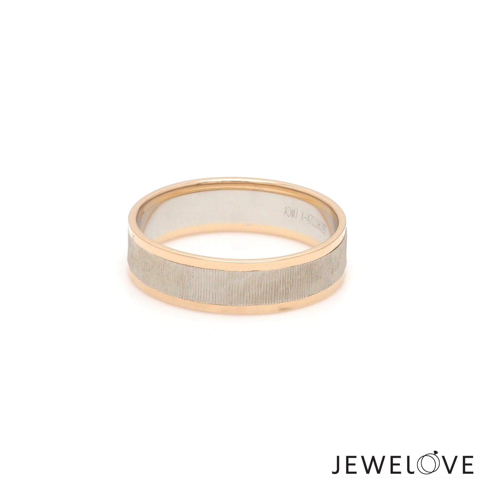 Jewelove™ Rings Unisex Platinum & Rose Gold Couple Love Band Rings JL PT 1362