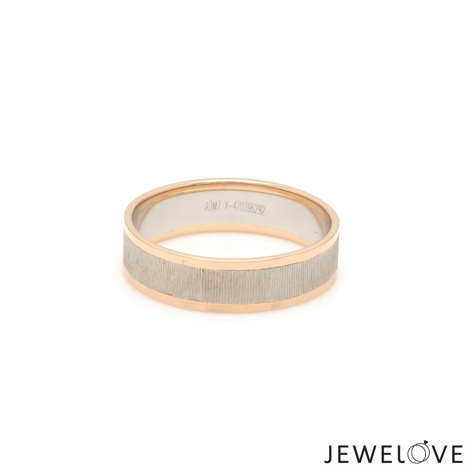 Jewelove™ Rings Unisex Platinum & Rose Gold Couple Love Band Rings JL PT 1362