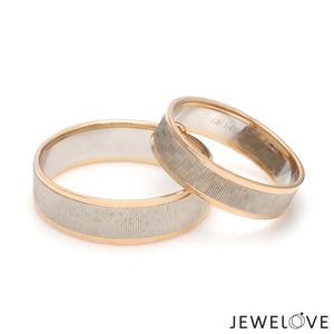 Jewelove™ Rings Unisex Platinum & Rose Gold Couple Love Band Rings JL PT 1362