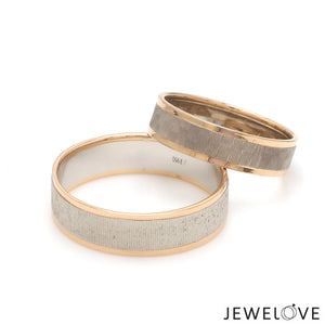 Jewelove™ Rings Unisex Platinum & Rose Gold Couple Love Band Rings JL PT 1362