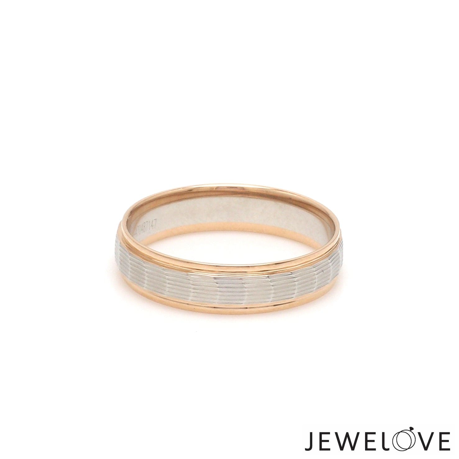 Jewelove™ Rings Unisex Platinum & Rose Gold Couple Love Band Rings JL PT 1365