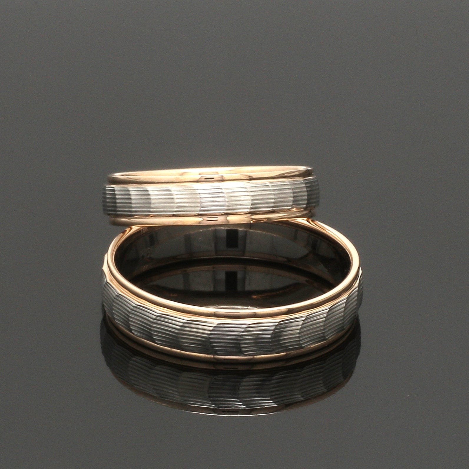 Jewelove™ Rings Unisex Platinum & Rose Gold Couple Love Band Rings JL PT 1365