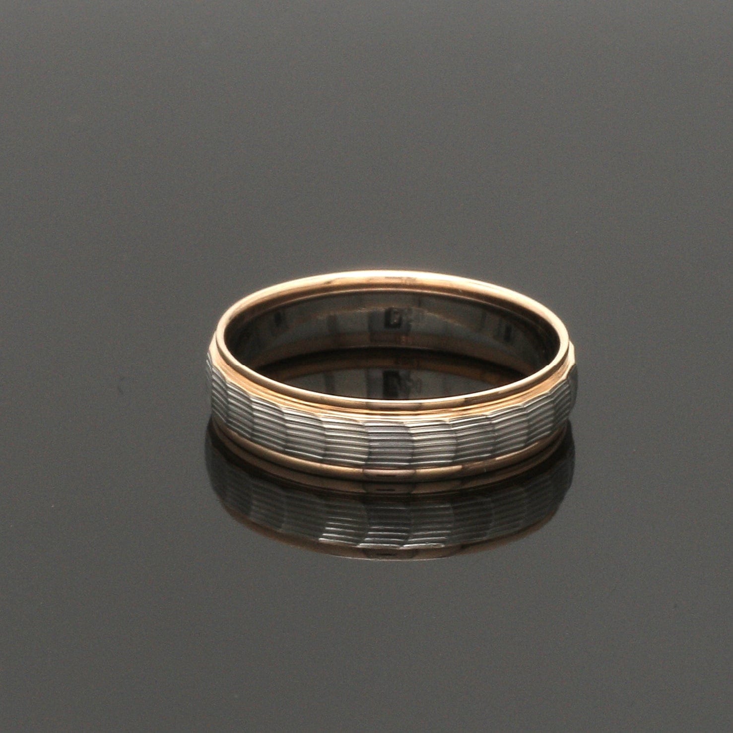 Jewelove™ Rings Unisex Platinum & Rose Gold Couple Love Band Rings JL PT 1365