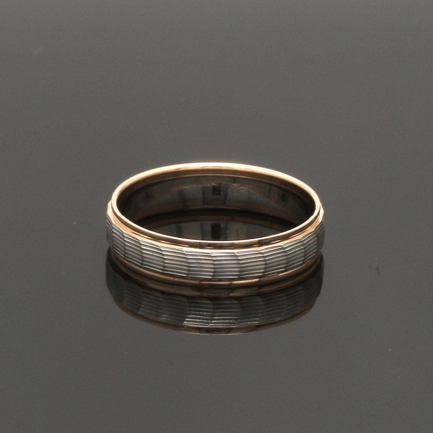 Jewelove™ Rings Unisex Platinum & Rose Gold Couple Love Band Rings JL PT 1365