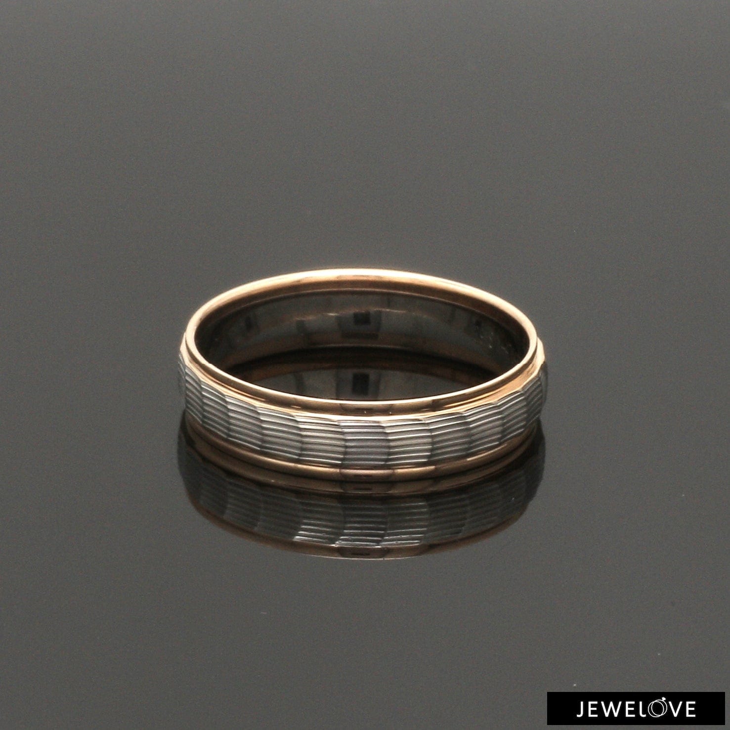 Jewelove™ Rings Unisex Platinum & Rose Gold Couple Love Band Rings JL PT 1365