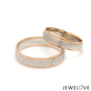 Jewelove™ Rings Unisex Platinum & Rose Gold Couple Love Band Rings JL PT 1365