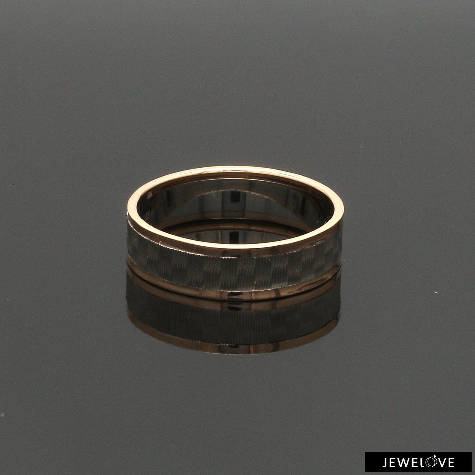 Jewelove™ Rings Unisex Platinum & Rose Gold Couple Love Bands JL PT 1362