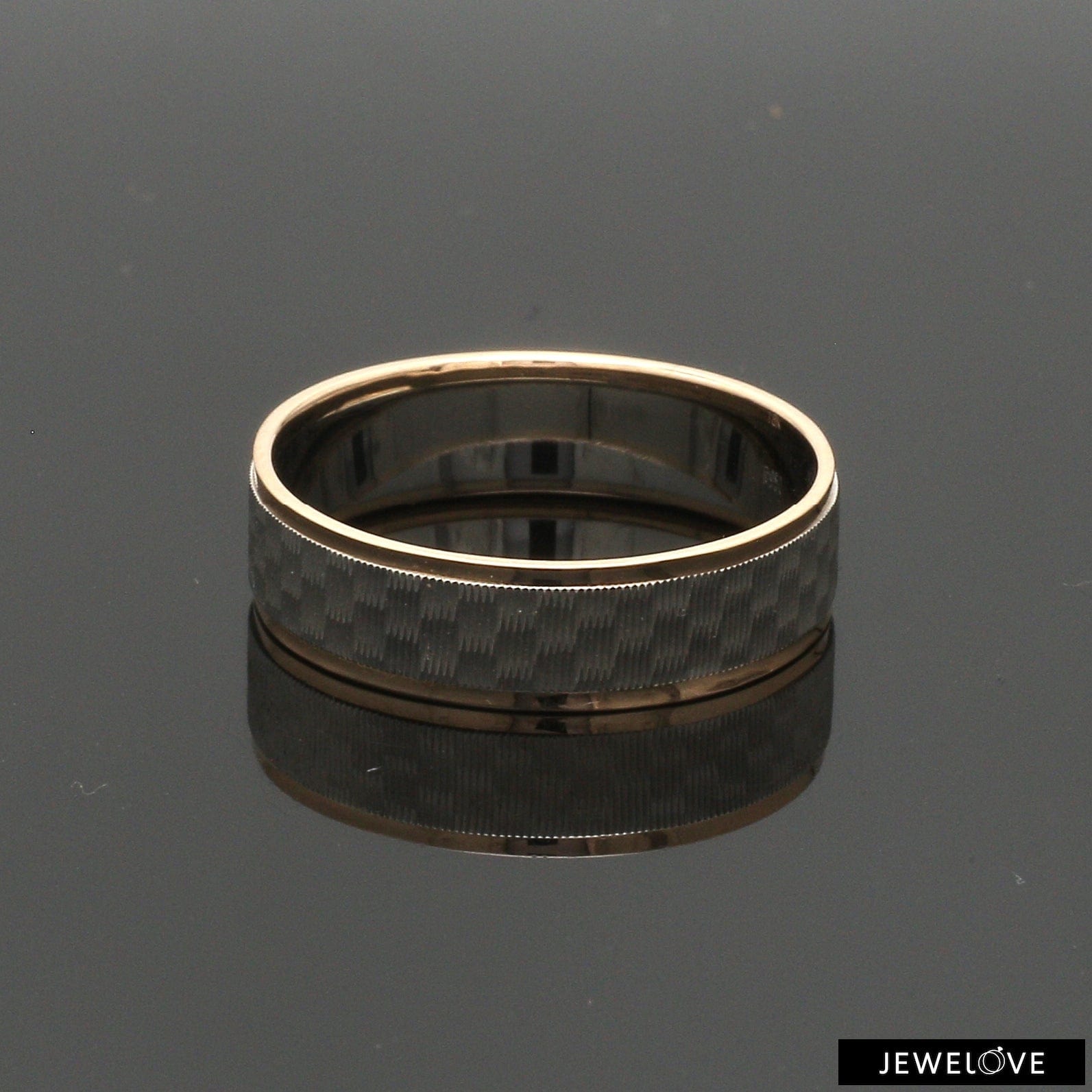 Jewelove™ Rings Unisex Platinum & Rose Gold Couple Love Bands JL PT 1362