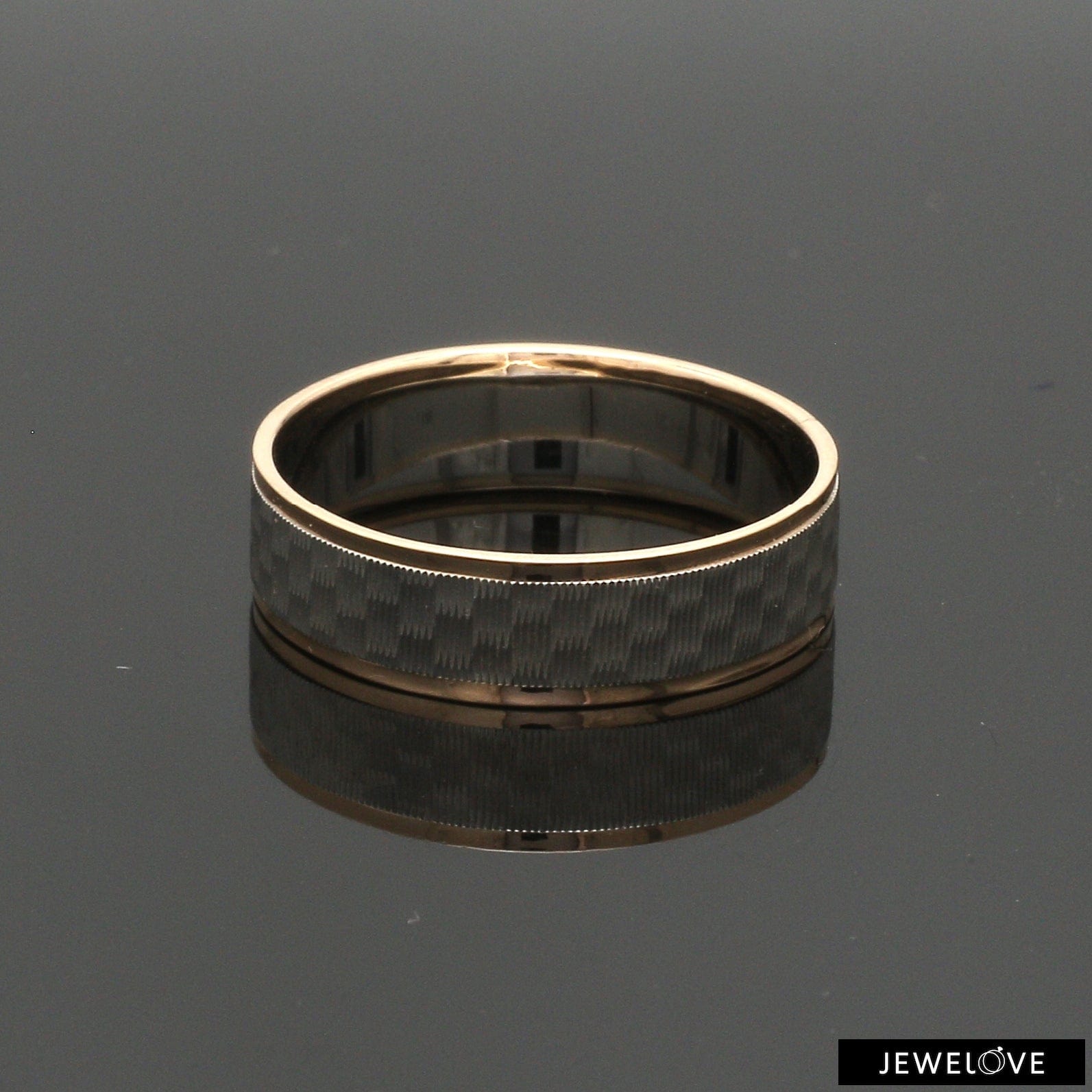 Jewelove™ Rings Unisex Platinum & Rose Gold Couple Love Bands JL PT 1362