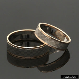 Jewelove™ Rings Unisex Platinum & Rose Gold Couple Love Bands JL PT 1362