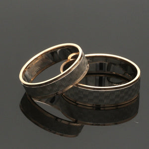 Jewelove™ Rings Unisex Platinum & Rose Gold Couple Love Bands JL PT 1362