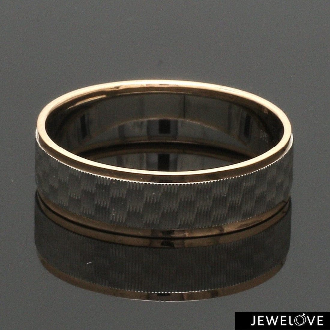 Jewelove™ Rings Unisex Platinum & Rose Gold Couple Love Bands JL PT 1362