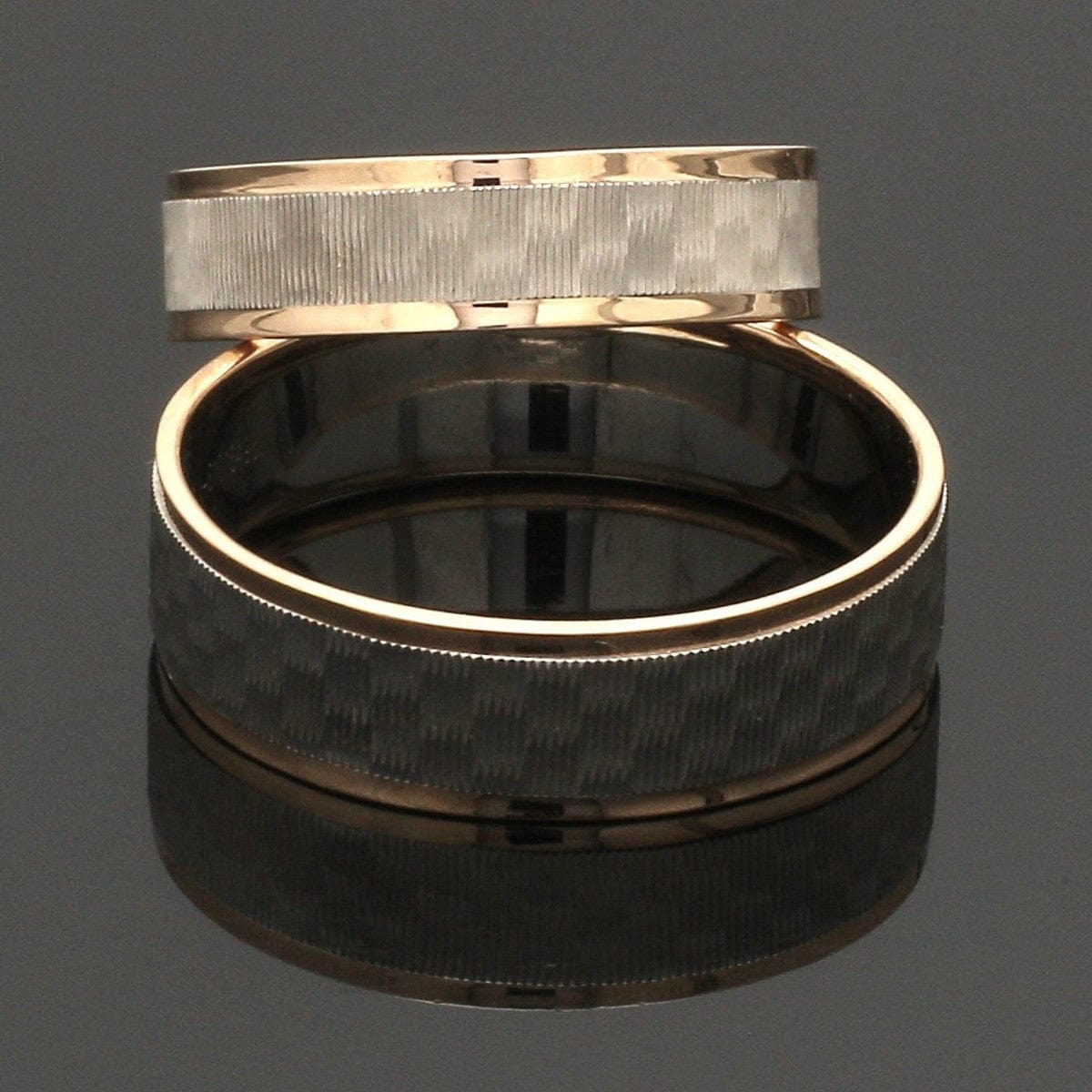 Jewelove™ Rings Unisex Platinum & Rose Gold Couple Love Bands JL PT 1362