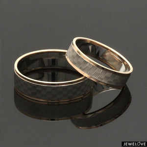 Jewelove™ Rings Unisex Platinum & Rose Gold Couple Love Bands JL PT 1362