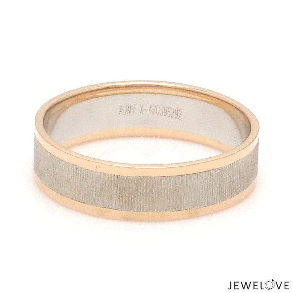 Jewelove™ Rings Unisex Platinum & Rose Gold Couple Love Bands JL PT 1362