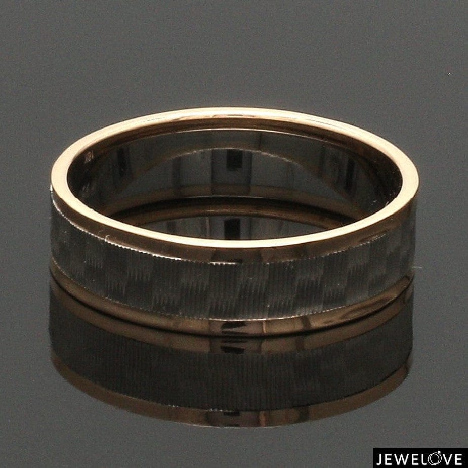 Jewelove™ Rings Unisex Platinum & Rose Gold Couple Love Bands JL PT 1362