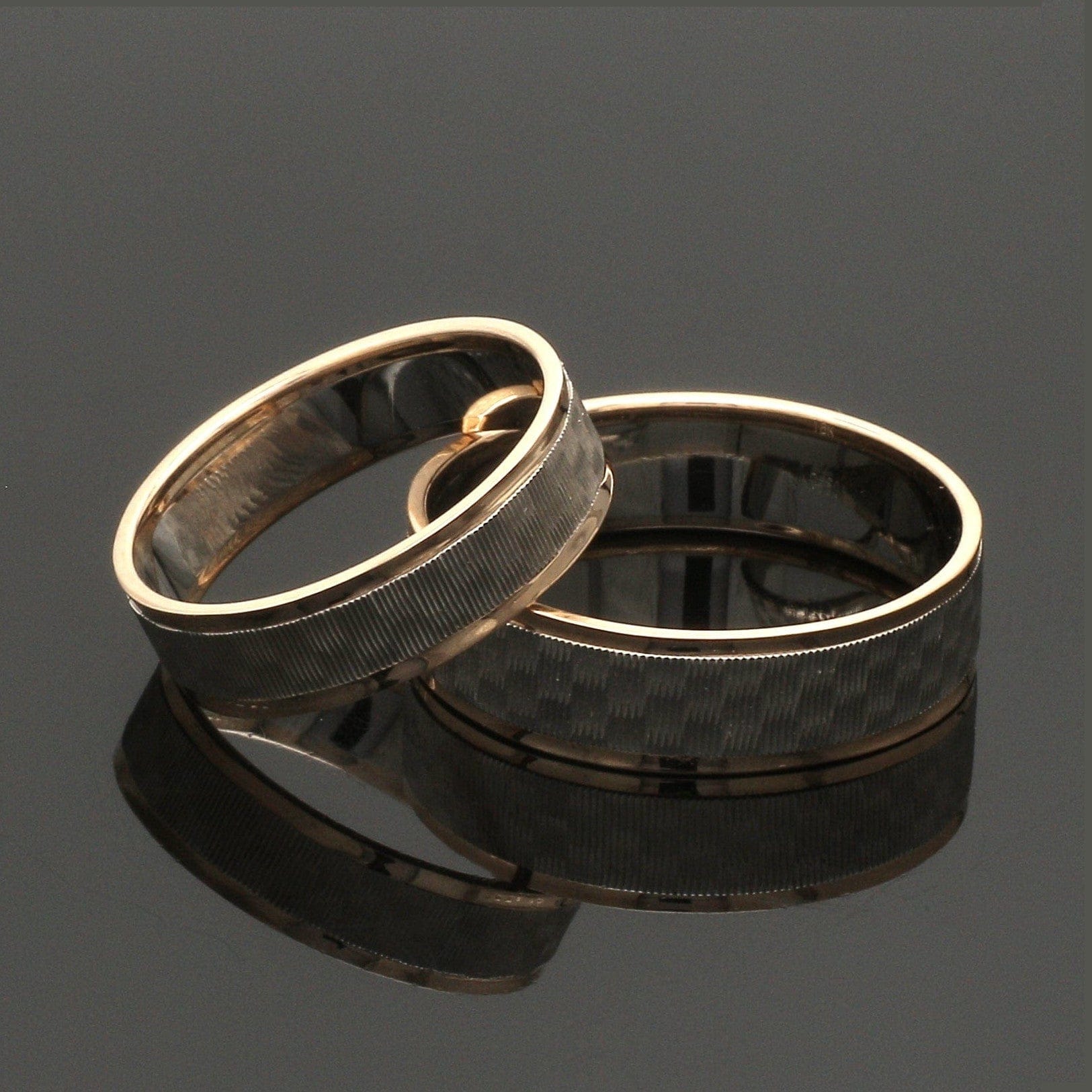 Jewelove™ Rings Unisex Platinum & Rose Gold Couple Love Bands JL PT 1362