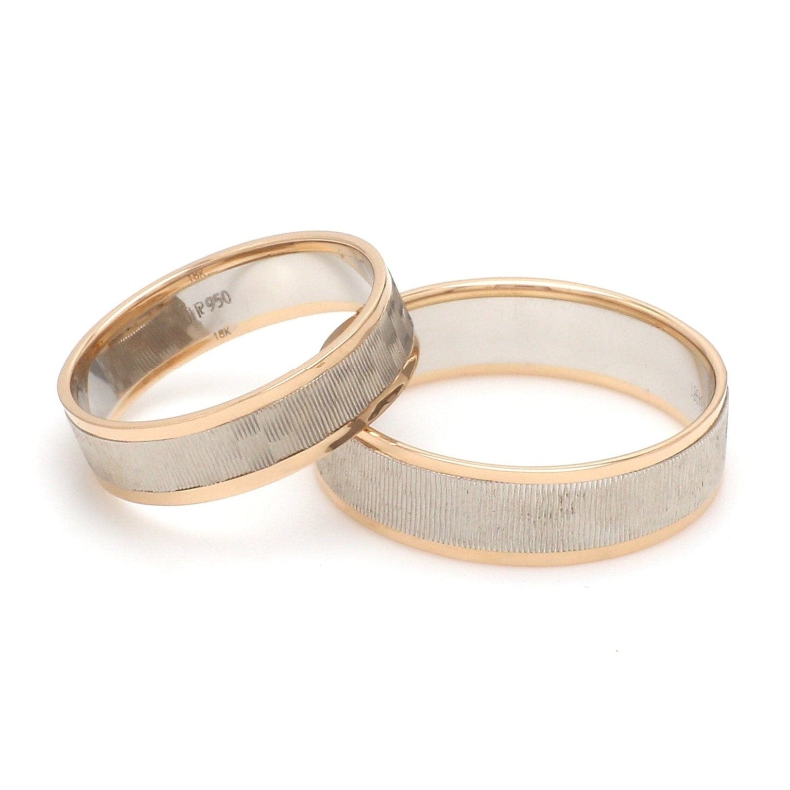 Jewelove™ Rings Unisex Platinum & Rose Gold Couple Love Bands JL PT 1362