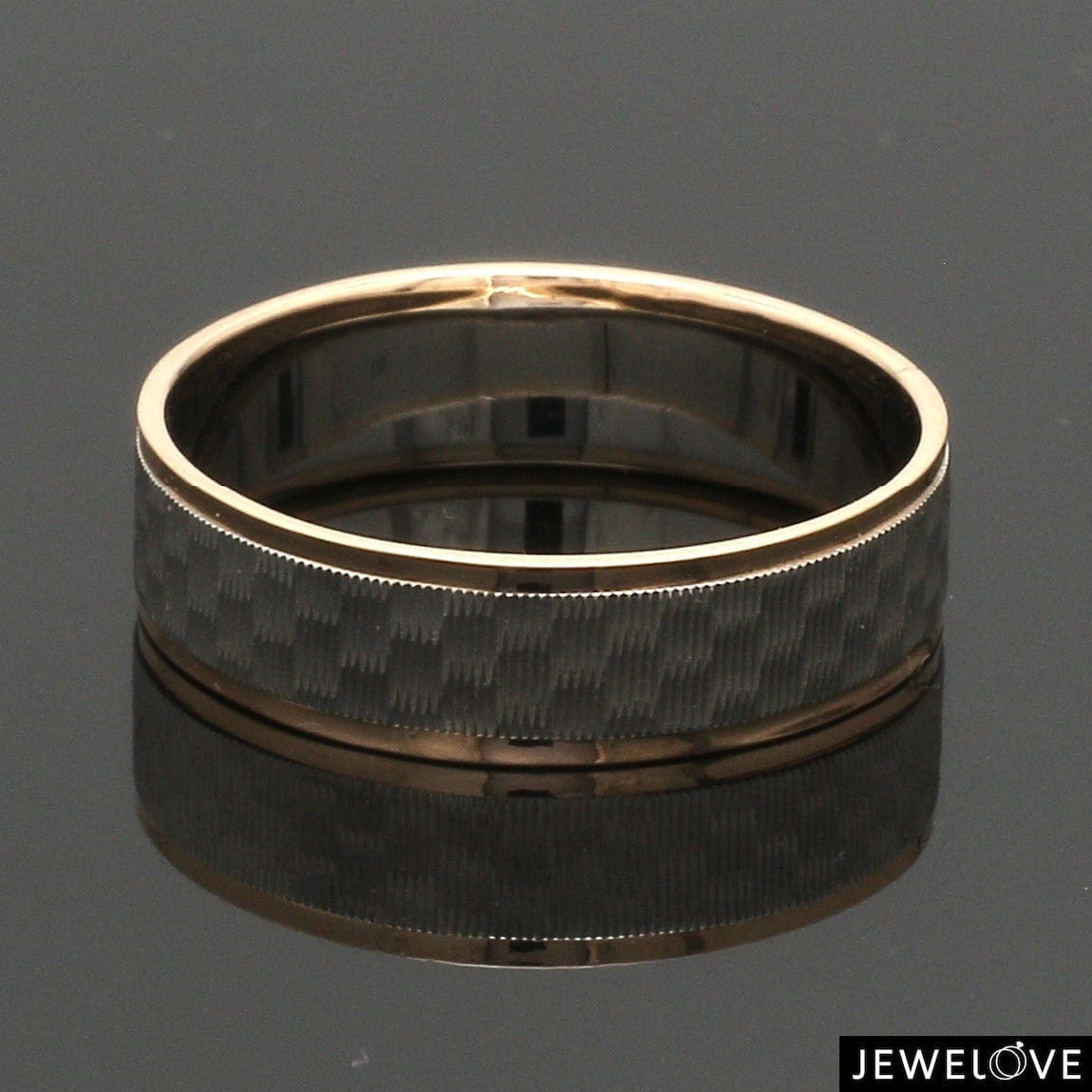 Jewelove™ Rings Unisex Platinum & Rose Gold Couple Love Bands JL PT 1362