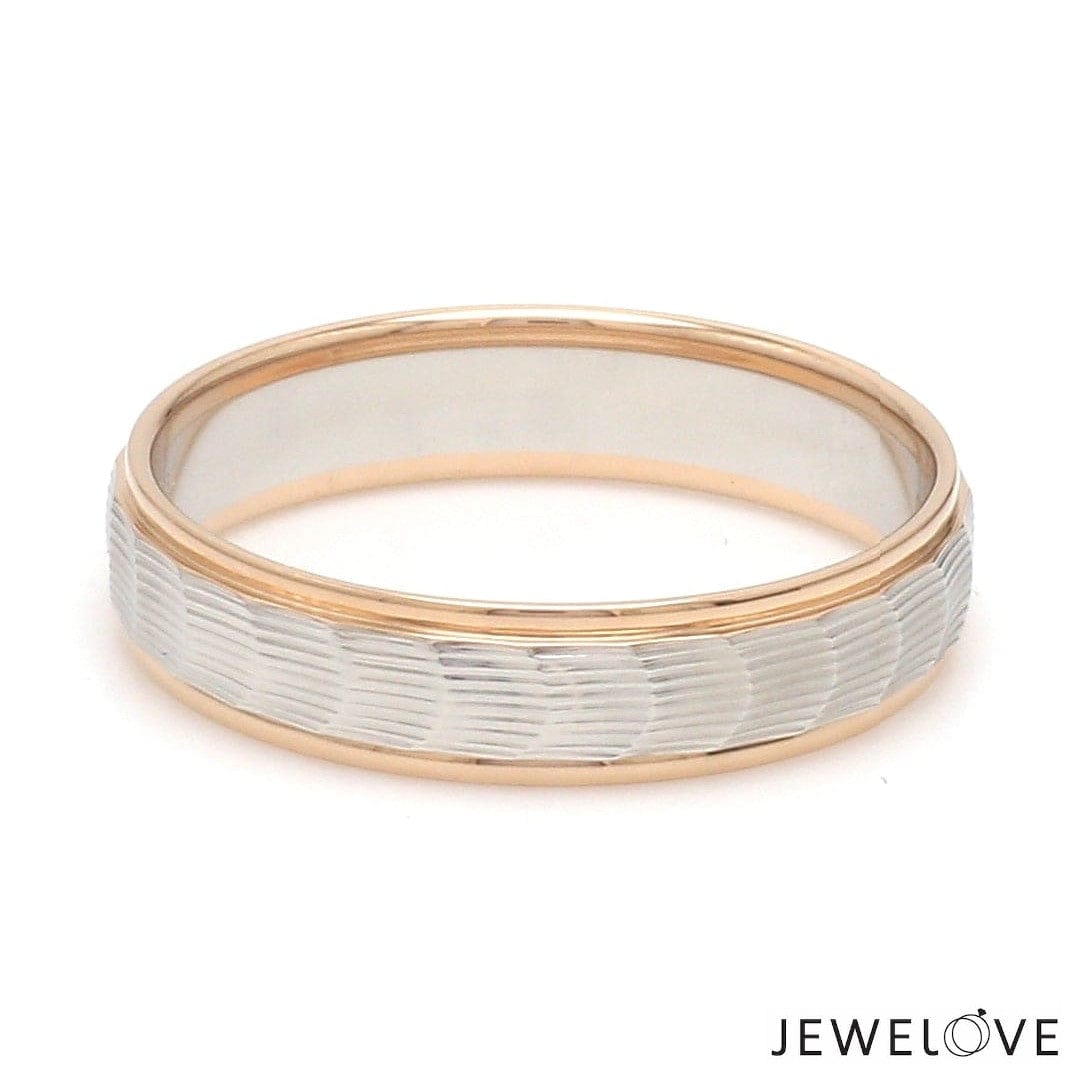 Jewelove™ Rings Unisex Platinum & Rose Gold Couple Love Bands JL PT 1365