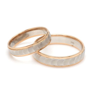 Jewelove™ Rings Unisex Platinum & Rose Gold Couple Love Bands JL PT 1365