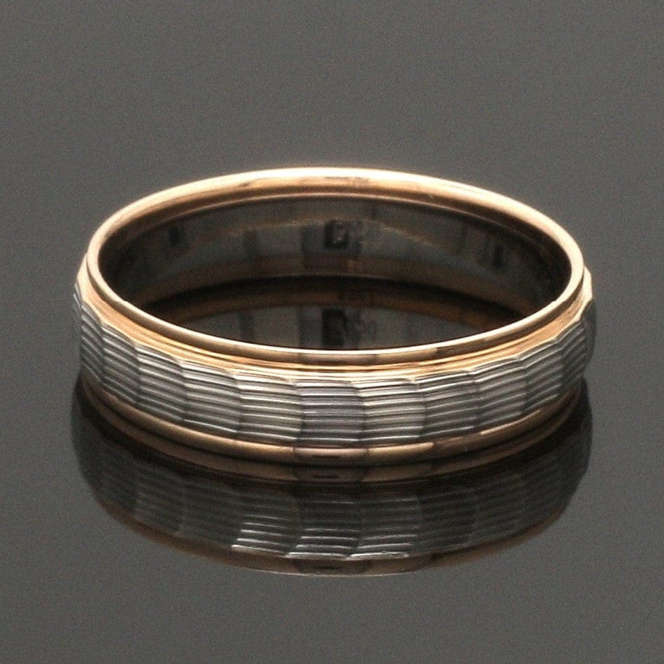 Jewelove™ Rings Unisex Platinum & Rose Gold Couple Love Bands JL PT 1365