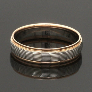 Jewelove™ Rings Unisex Platinum & Rose Gold Couple Love Bands JL PT 1365