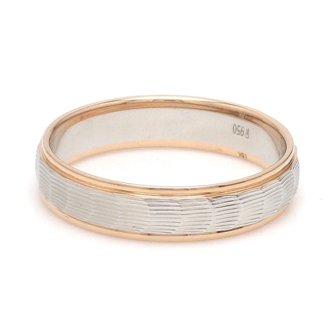 Jewelove™ Rings Unisex Platinum & Rose Gold Couple Love Bands JL PT 1365