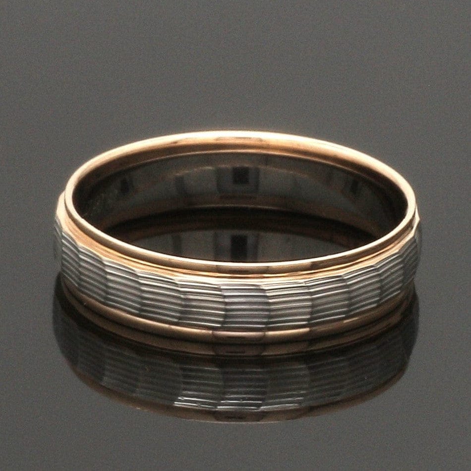 Jewelove™ Rings Unisex Platinum & Rose Gold Couple Love Bands JL PT 1365