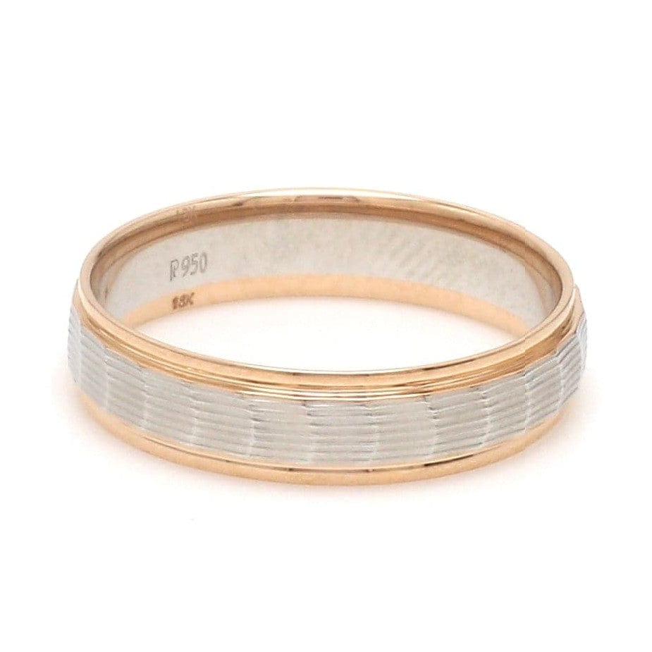 Jewelove™ Rings Unisex Platinum & Rose Gold Couple Love Bands JL PT 1365