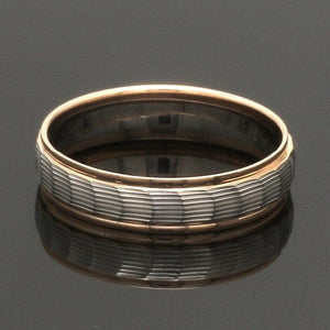 Jewelove™ Rings Unisex Platinum & Rose Gold Couple Love Bands JL PT 1365