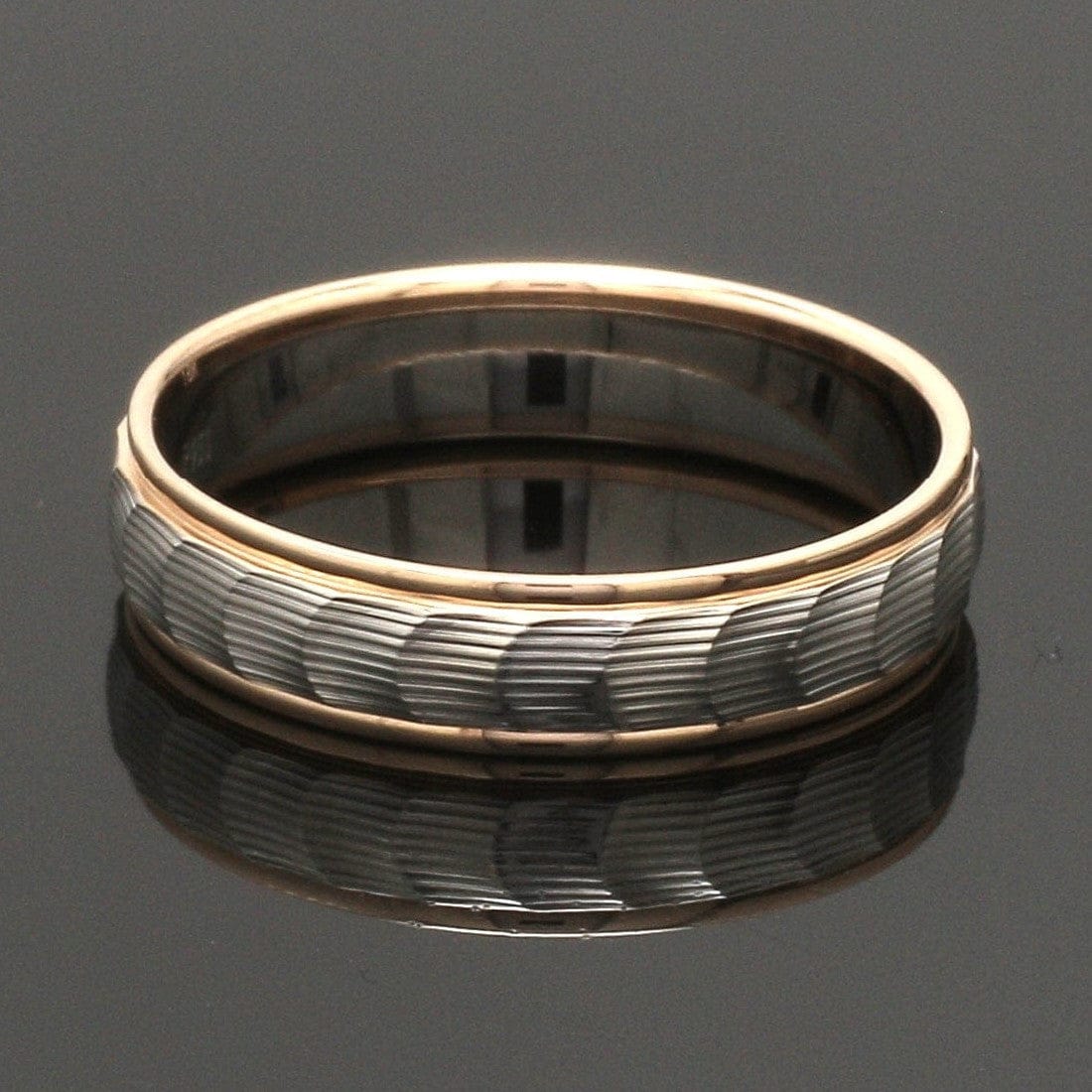 Jewelove™ Rings Unisex Platinum & Rose Gold Couple Love Bands JL PT 1365