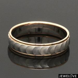 Jewelove™ Rings Unisex Platinum & Rose Gold Couple Love Bands JL PT 1365