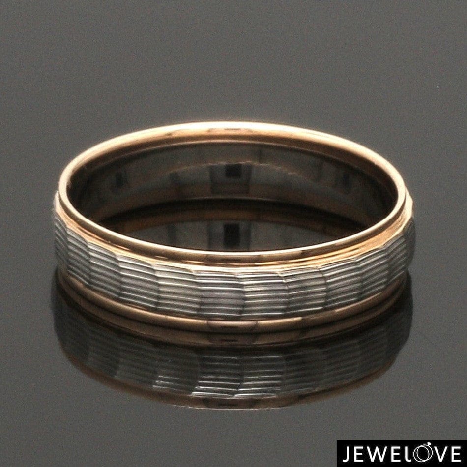 Jewelove™ Rings Unisex Platinum & Rose Gold Couple Love Bands JL PT 1365