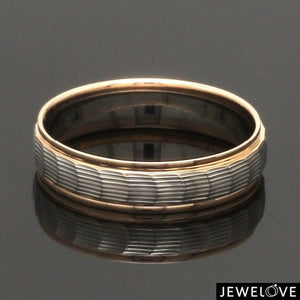 Jewelove™ Rings Unisex Platinum & Rose Gold Couple Love Bands JL PT 1365