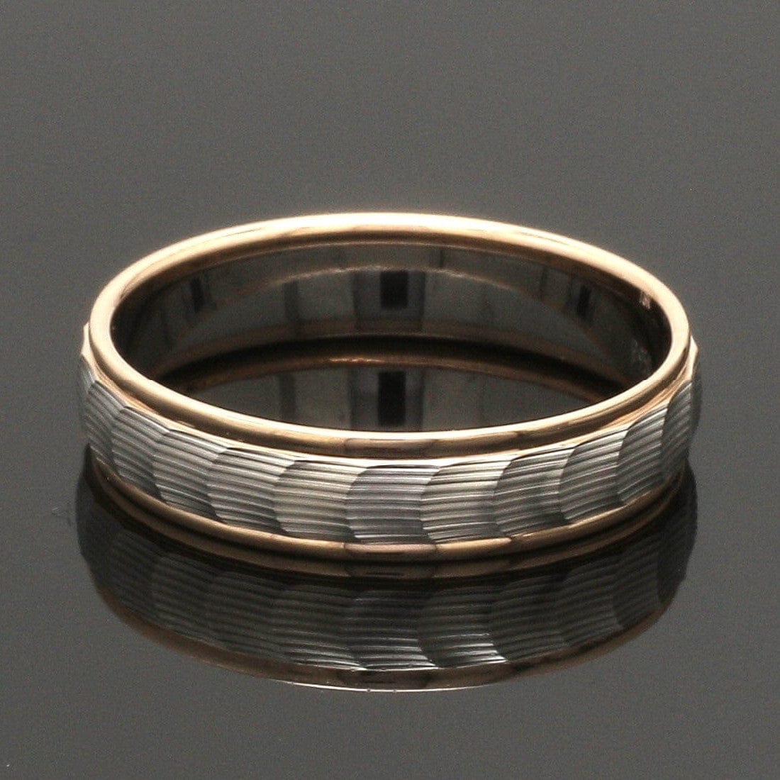 Jewelove™ Rings Unisex Platinum & Rose Gold Couple Love Bands JL PT 1365