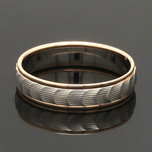 Jewelove™ Rings Unisex Platinum & Rose Gold Couple Love Bands JL PT 1365