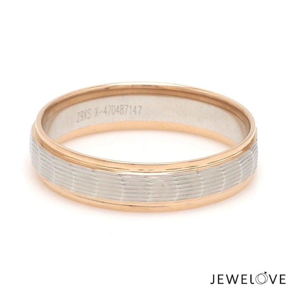 Jewelove™ Rings Unisex Platinum & Rose Gold Couple Love Bands JL PT 1365