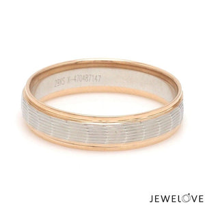 Jewelove™ Rings Unisex Platinum & Rose Gold Couple Love Bands JL PT 1365