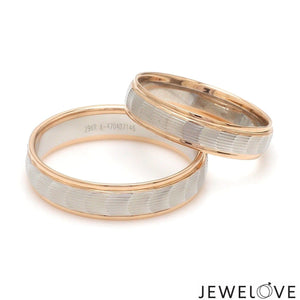 Jewelove™ Rings Unisex Platinum & Rose Gold Couple Love Bands JL PT 1365