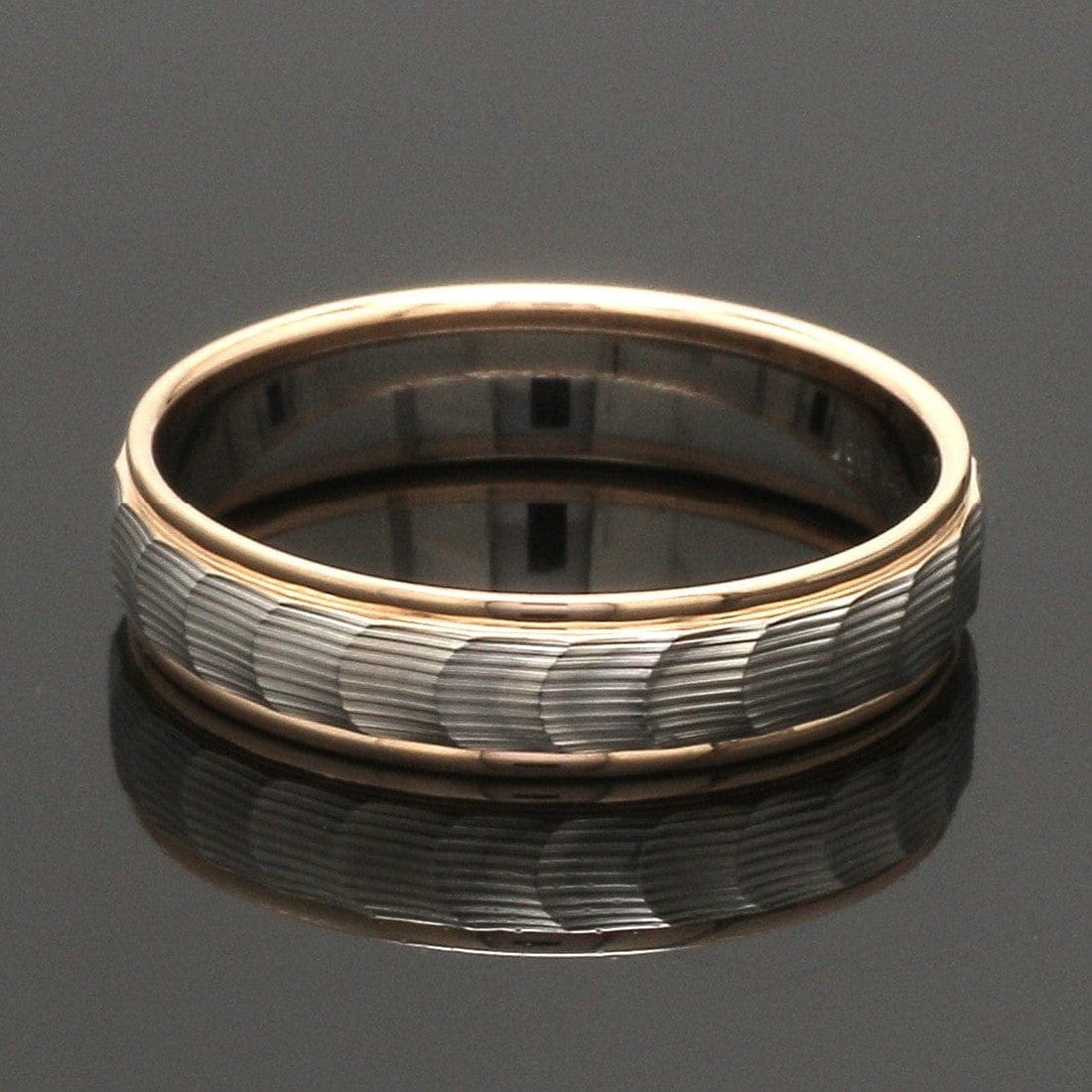 Jewelove™ Rings Unisex Platinum & Rose Gold Couple Love Bands JL PT 1365