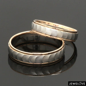 Jewelove™ Rings Unisex Platinum & Rose Gold Couple Love Bands JL PT 1365