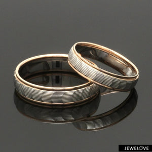 Jewelove™ Rings Both Unisex Platinum & Rose Gold Couple Love Bands JL PT 1365