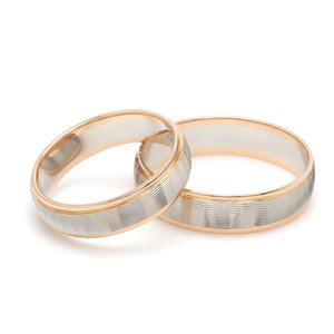 Jewelove™ Rings Unisex Platinum Rose Gold Couple Love Bands JL PT 1366