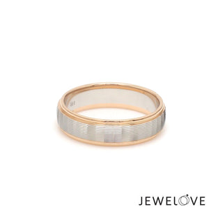 Jewelove™ Rings Unisex Platinum Rose Gold Couple Love Bands JL PT 1366